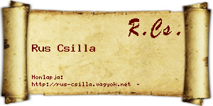 Rus Csilla névjegykártya